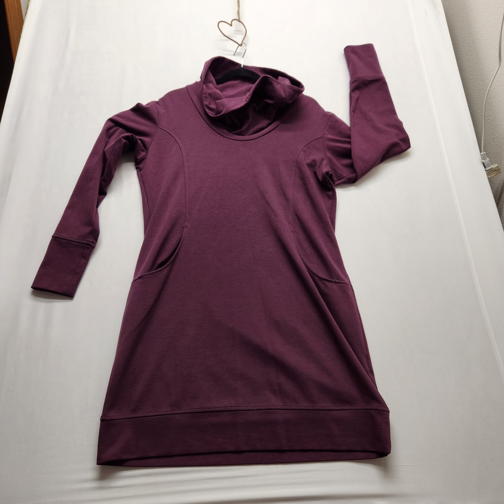 ⭐️Merrell Indira Dress Cowl Neck Double Knit Ponte Tunic Burgundy Plum XL